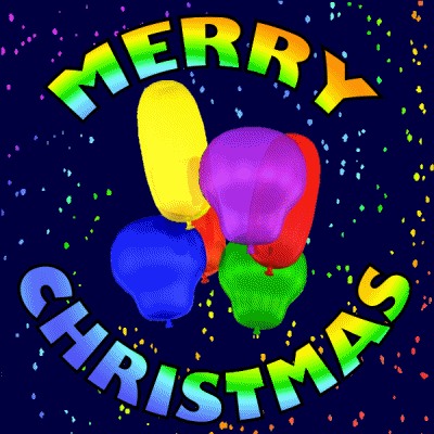 Happy Christmas Balloons GIF