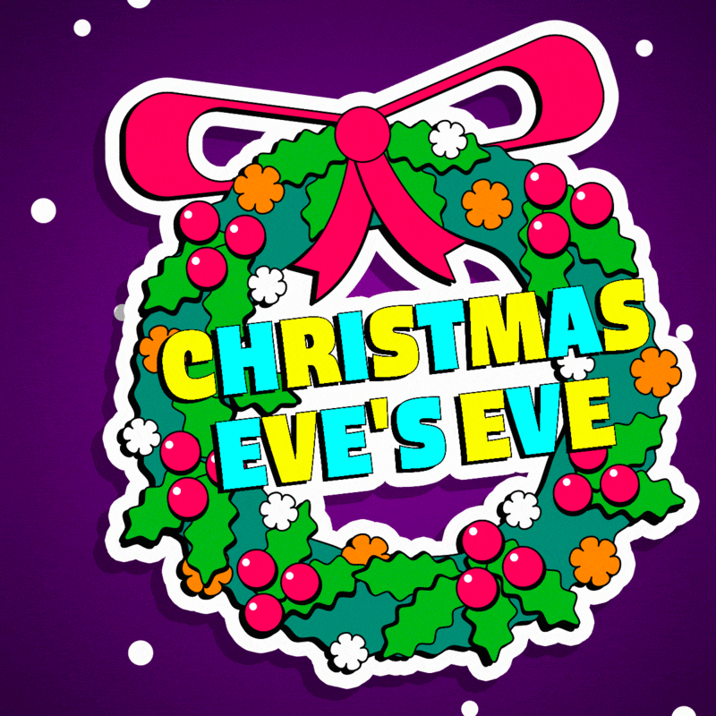 Happy Christmas Eve Beautiful Wreath GIF