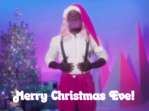 Happy Christmas Eve Black Santa GIF
