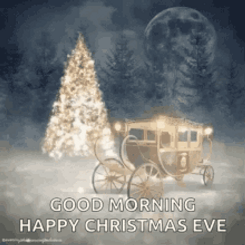 Happy Christmas Eve Good Morning Winter Sleigh GIF