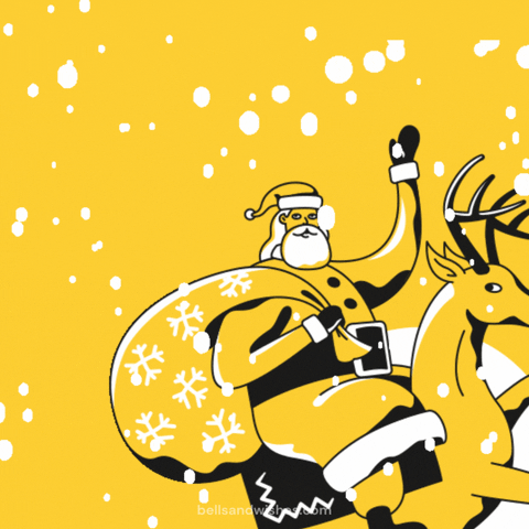 Happy Christmas Eve Santa Waving Cartoon GIF