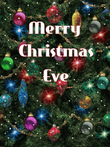Happy Christmas Eve Sparkling Christmas Balls GIF
