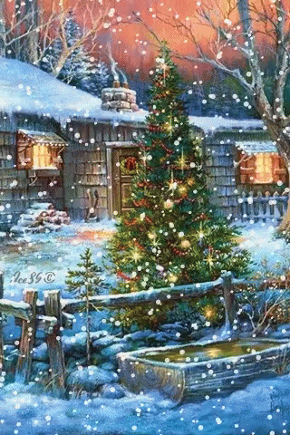 Happy Christmas Eve Winter Snow GIF