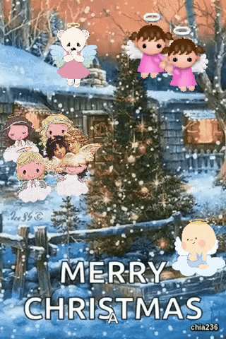 Happy Christmas Harry Animated Little Angels GIF