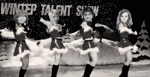 Happy Christmas Harry Black And White Presentation GIF