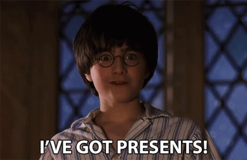 Happy Christmas Harry I've Got Presents GIF