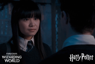 Happy Christmas Harry Katie Leung Look Up GIF