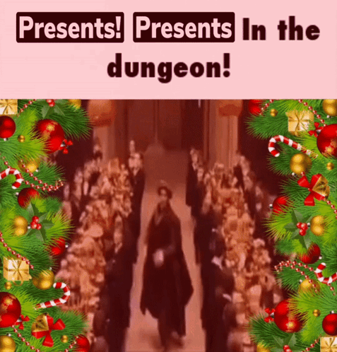 Happy Christmas Harry Presents In The Dungeon GIF