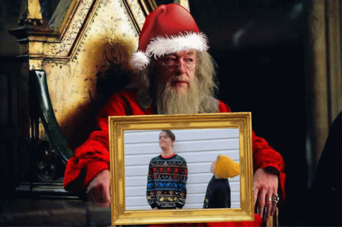 Happy Christmas Harry Santa Watching Two Kids GIF
