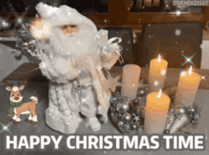 Happy Christmas Time Snow Sparkle Santa Claus GIF