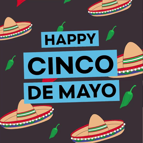 Happy Cinco De Mayo Mexican Hats GIF