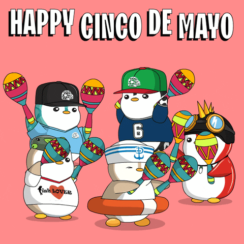Happy Cinco de Mayo Penguins Holding Maracas