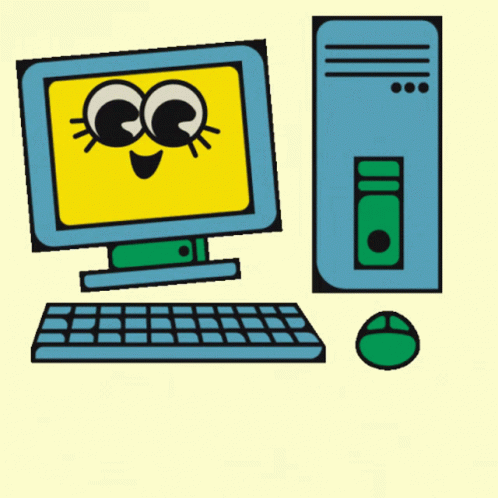 Happy Computer Cartoon
