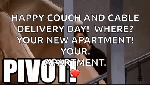 Happy Couch And Cable Delivery At Pivot Apartment GIF