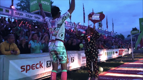 Happy Dance Grooving At Finish Line GIF