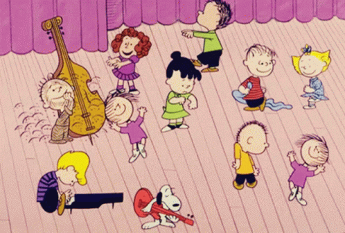 Peanuts Characters Happy Dancing GIF