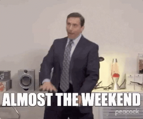 Happy Dancing Michael Scott Weekend Meme GIF
