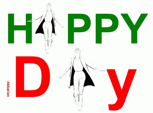Happy Day Poster With Woman In Black Cape GIF
