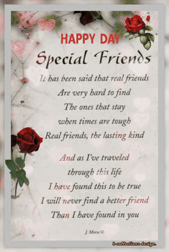 Happy Day Special Friends Card With Roses
