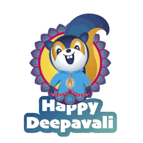Happy Deepavali Squirrel Sticker