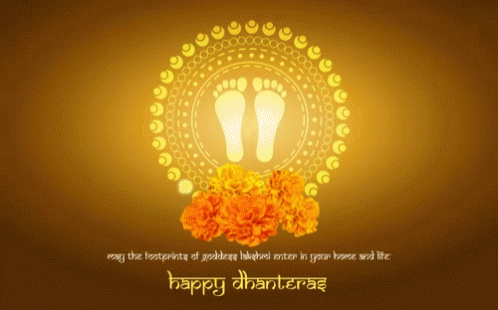Happy Dhanteras Greeting Card with Footprint