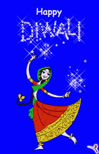 Happy Diwali Indian Girl Dancing GIF