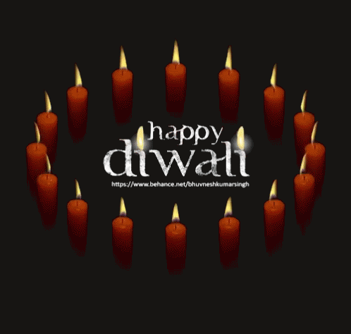 Happy Diwali Inside Circle Of Candles GIF