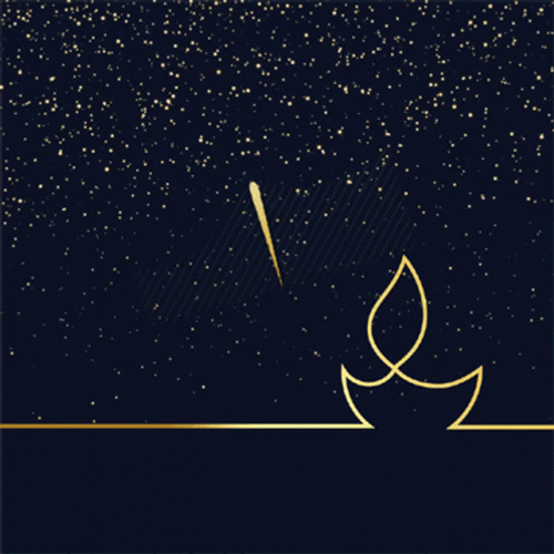 Happy Diwali Fireworks On A Starry Night GIF