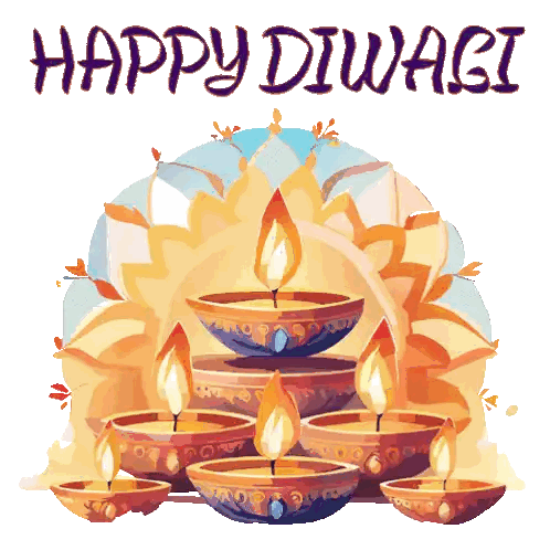Happy Diwali Greeting Card with Candles