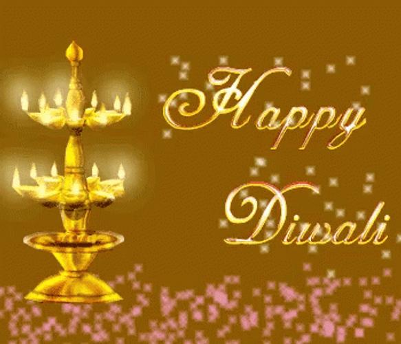 Happy Diwali Oil Lamp Two Layers GIF