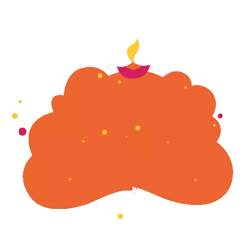 Happy Diwali Sign With Lit Candle