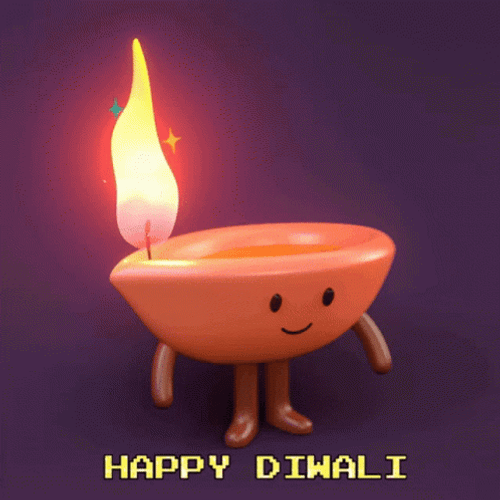 Happy Diwali Smiling Diwali Lamp GIF