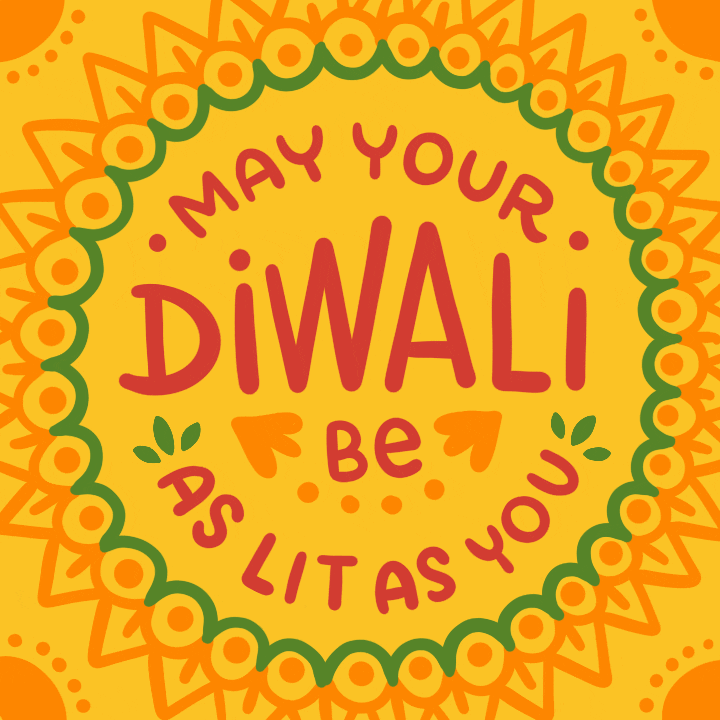 Happy Diwali Sunflower Logo GIF