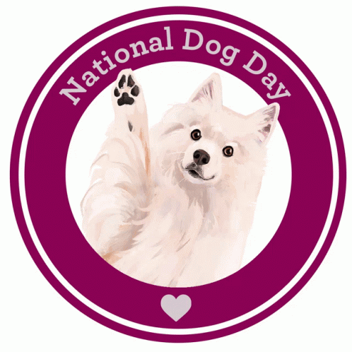 Happy Dog Day Raises Hand GIF