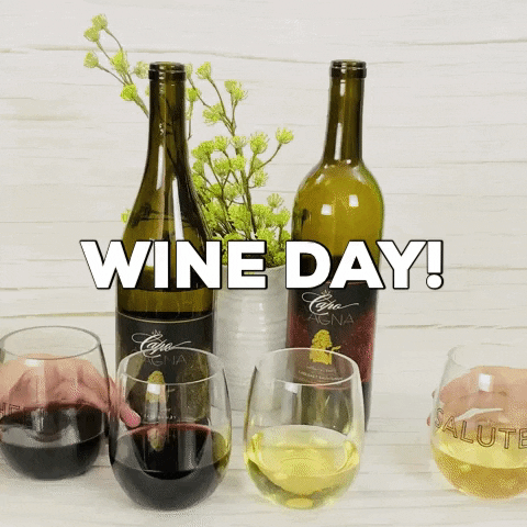 Happy Drinking Wine Day Cheers GIF