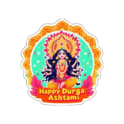 Happy Durga Ashtami Goddess Sticker