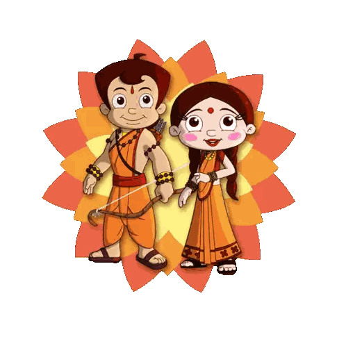 Happy Dussehra Poster with Boy and Girl