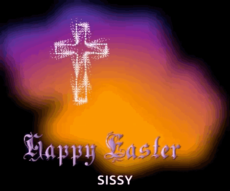 Happy Easter Card with Cross and Sissy