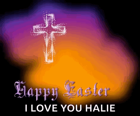 Happy Easter Card With Cross I Love You Halie
