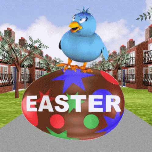 Happy Easter Funny Chick In Rolling Egg GIF