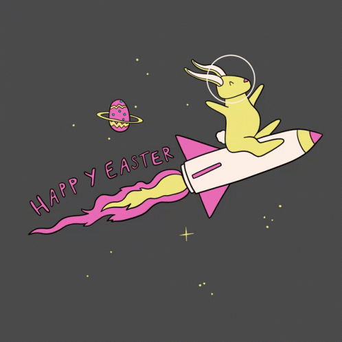 Happy Easter Funny Greeting From Outer Space GIF