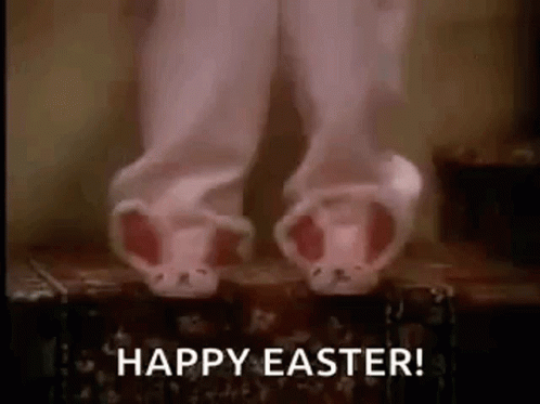 Happy Easter Funny Pink Bunny Suit GIF