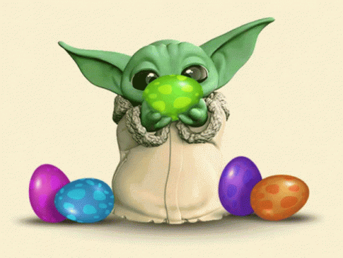 Happy Easter Funny Yoda And His Eggs GIF