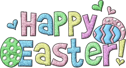 Happy Easter Sign With Hearts