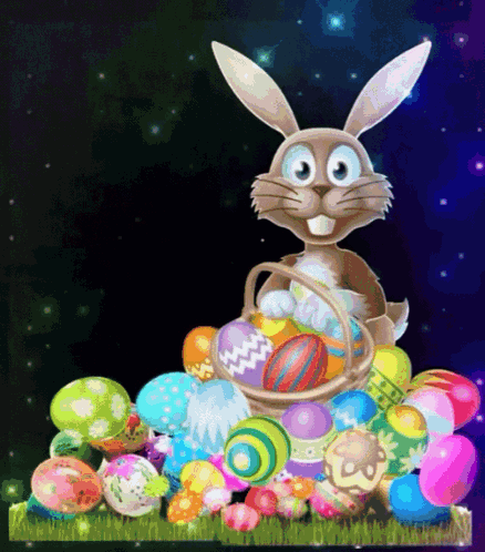 Happy Easter Sunday Galaxy Background GIF