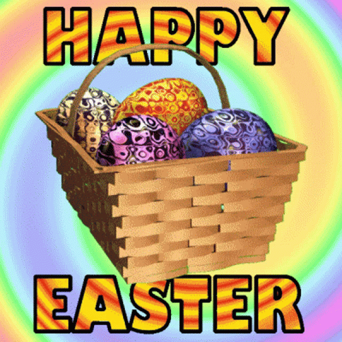 Happy Easter Sunday Hanging Basket GIF