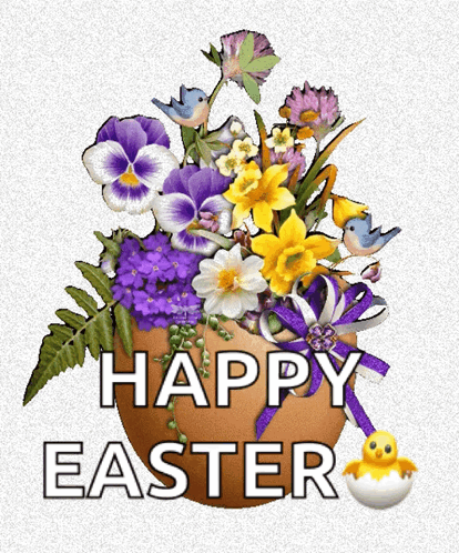 Happy Easter Sunday Pansy Flower GIF
