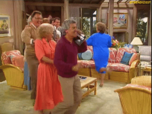 Happy Elderly House Party GIF