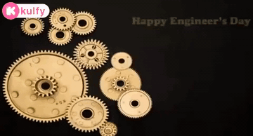 Happy Engineer's Day Card With Gears GIF