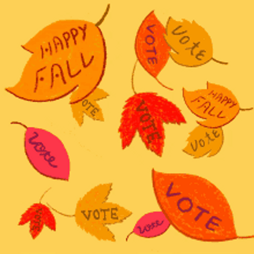 Happy Fall Autumnal Vote Falling Leaves GIF